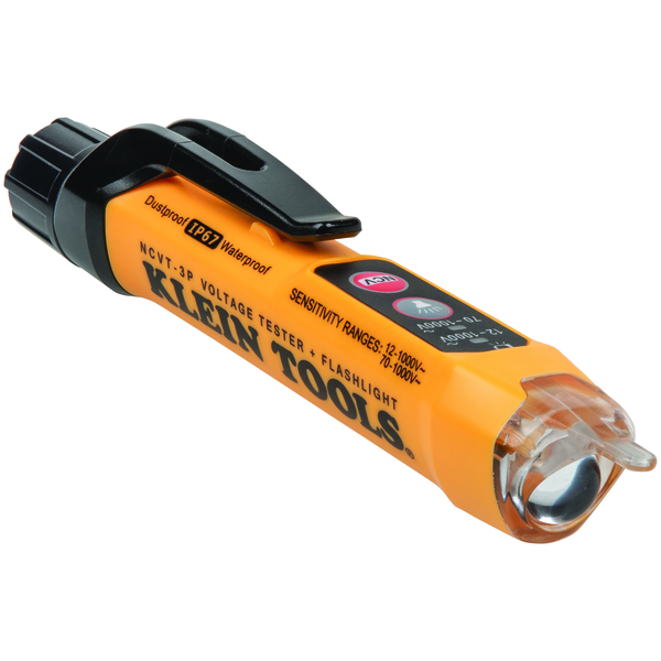 Klein Tools Dual Range Non-Contact Voltage Tester with Flashlight, 12 - 1000V AC NCVT3P